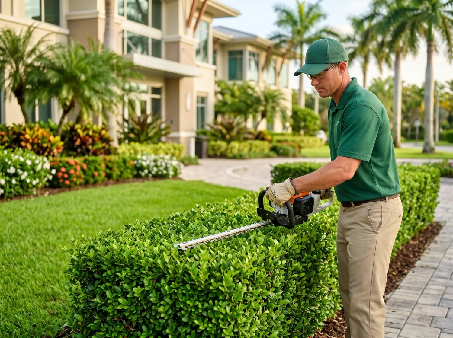 Shrub Hedge Trimming by Golden Lawn Care in the Eustis, FL area