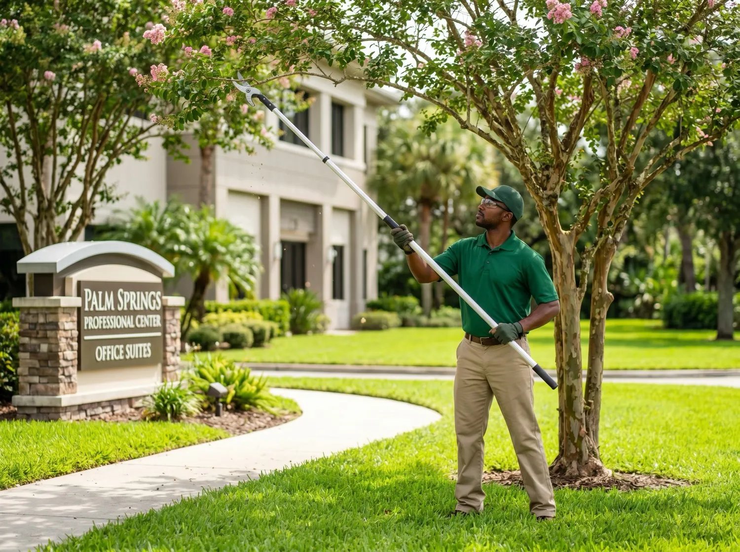 Tree Trimming Pruning on a commercial property in the Eustis, FL area
